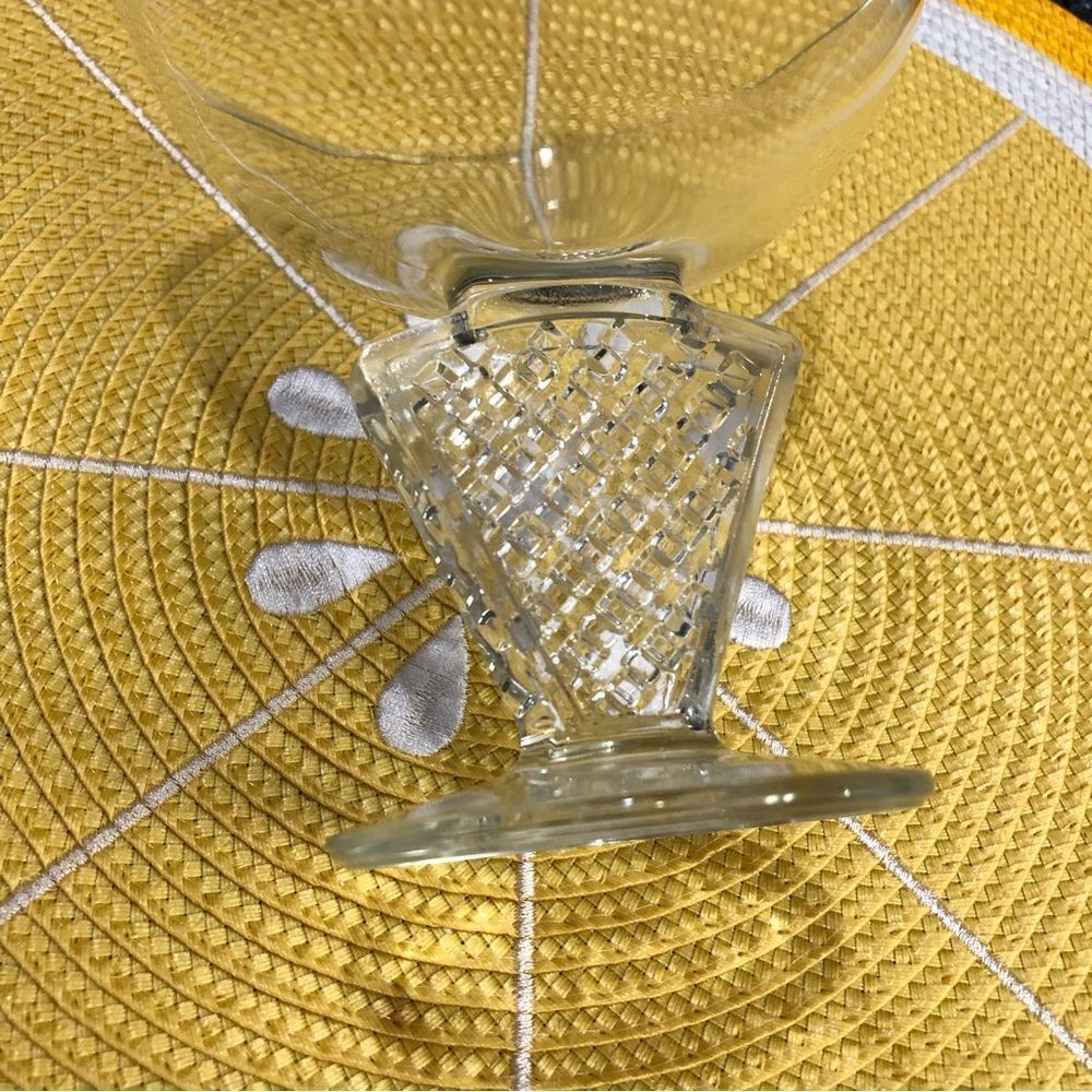 France Martini Champagne Cocktail Stemware Diamond Dimple Stems Glasses Lot/2 - Picture 4 of 7